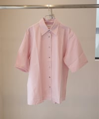 Ernie Palo "Silk Cotton Stripe Half Sleeve Shirt" Pink 38