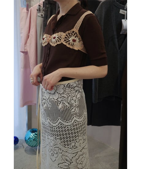 FUMIKA_UCHIDA "Knitted polo cardigan" brown