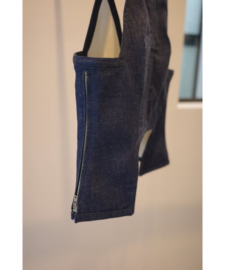 FUMIKA_UCHIDA　"NEPPED DENIM SQUARE-NECK TOP”