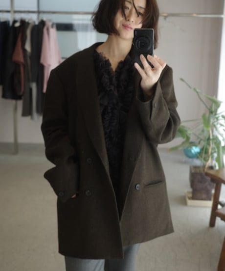 MARGE "Tulle frill detail gilet" black × gray