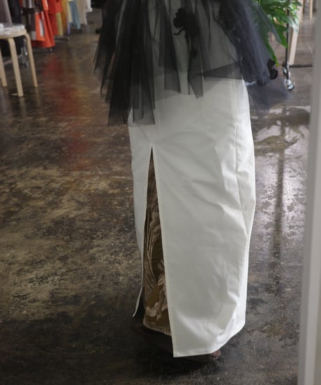 MARGE / Twill tuck sleeve gown (off white)