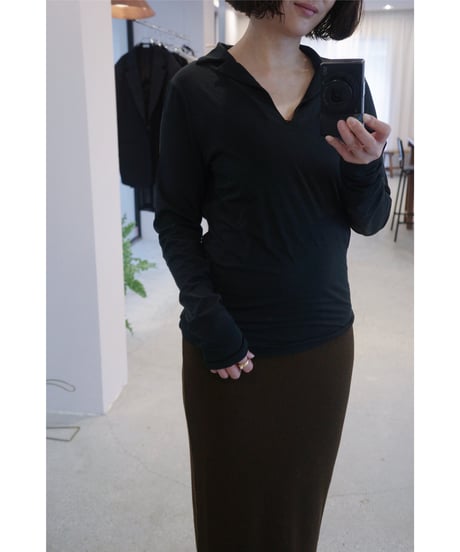 MALU “CLAIRE” Skipper collar long sleeve / brown