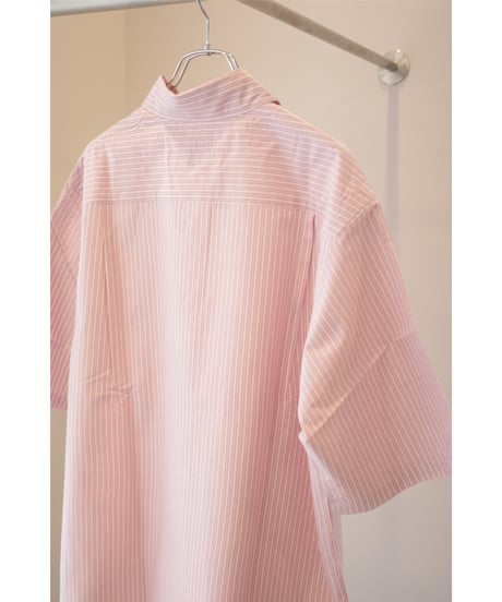 Ernie Palo "Silk Cotton Stripe Half Sleeve Shirt" Pink 38