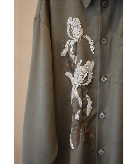 MARGE "Wool sequin-embellished shirt"