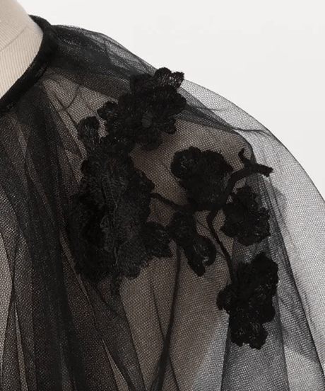 MARGE / Lace embroidery collar (black)
