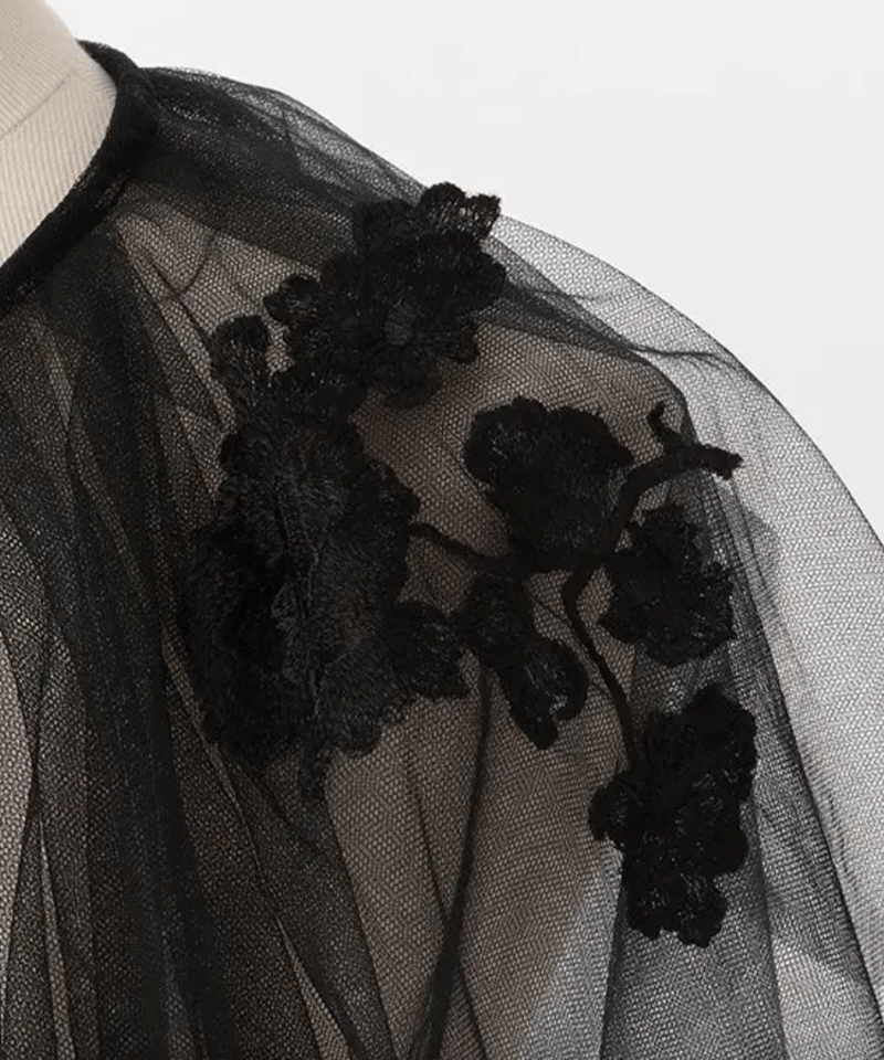 MARGE / Lace embroidery collar (black) | Tou