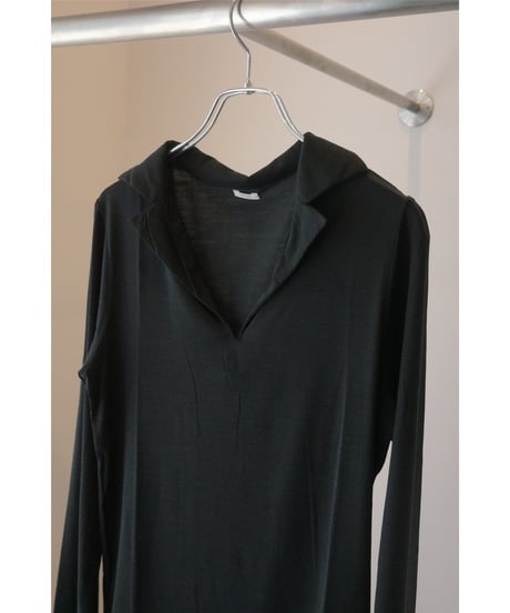 MALU “CLAIRE” Skipper collar long sleeve / black