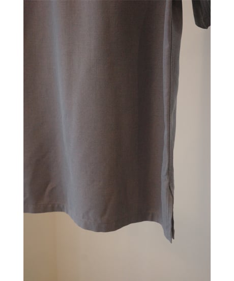 FUMIKA_UCHIDA “Chambray short sleeve shirt” mauve grey