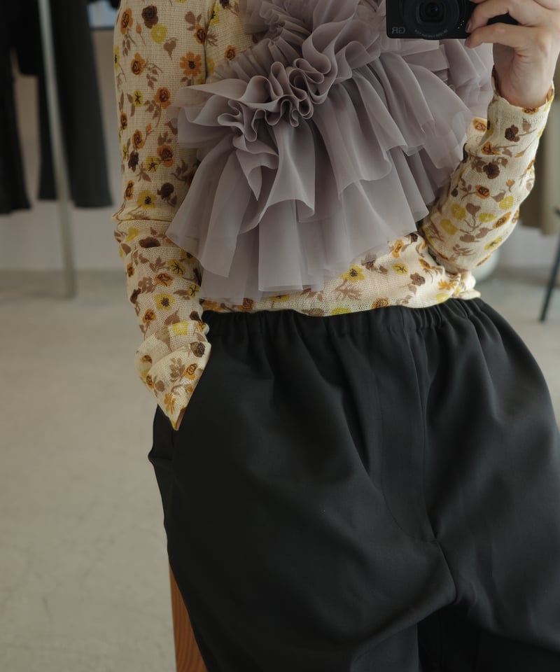 ワンピース marge sustainable organza ruffle sleeve MARGE‎‏ | ‏‎Sustainable organza ruffle sleeve gown Jacquard