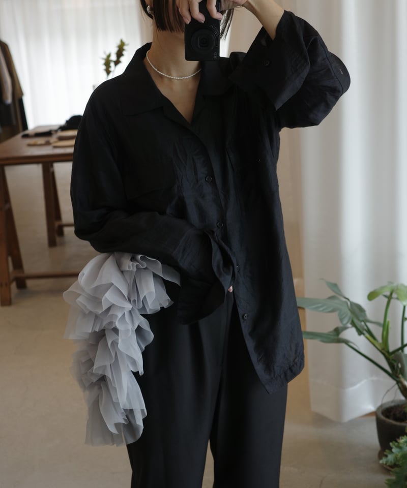 MARGE Sustainable organza ruffle collar / Tou L