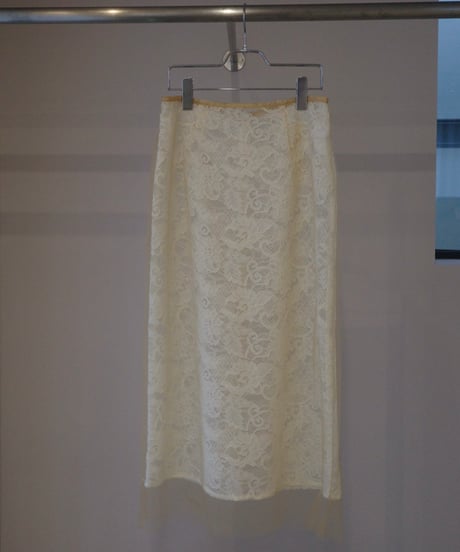 MARGE "Lace layered skirt" beige