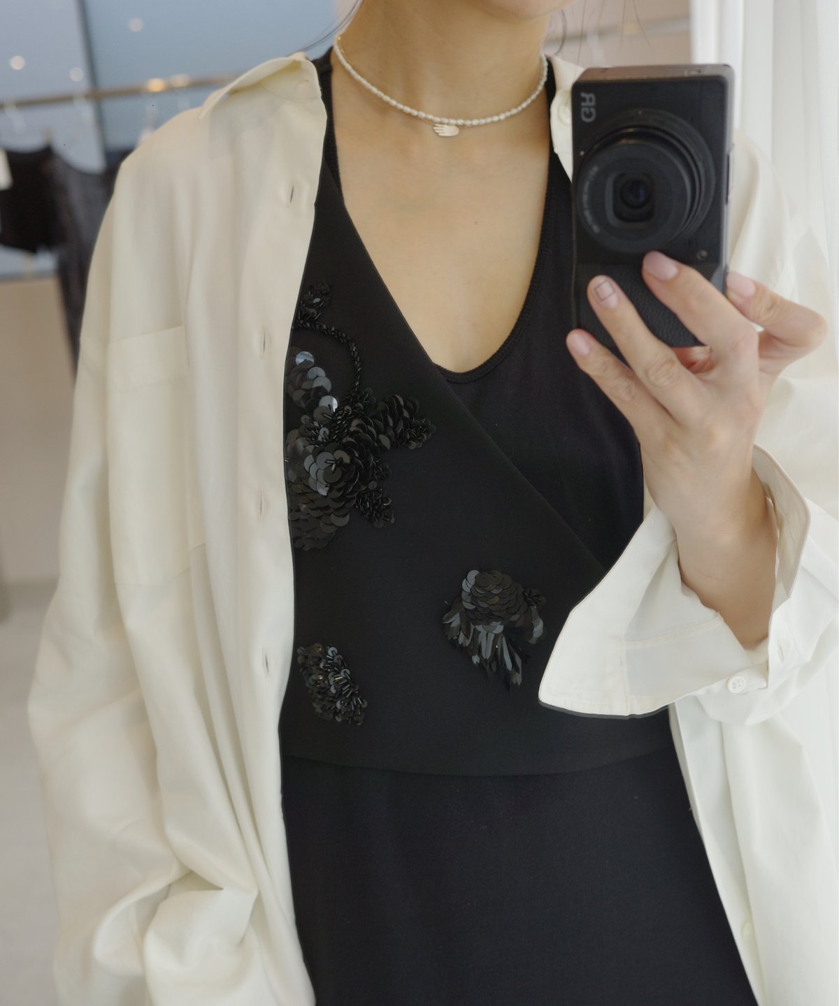 アクセサリー TOO necklace CICI black pearl MOON TREE PLANET(TOO) / necklace CICI (black pearl / white