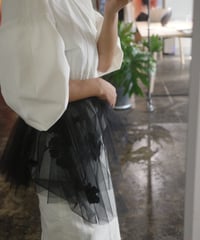 MARGE / Twill tuck sleeve gown (off white)