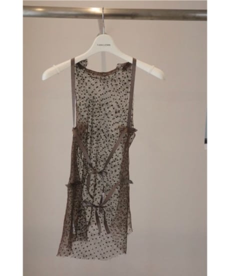 FUMIKA_UCHIDA "Dots Emb. tulle bib top" copper