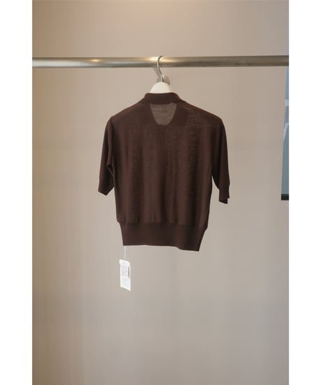 FUMIKA_UCHIDA "Knitted polo cardigan" brown