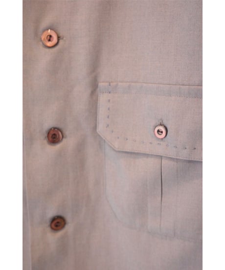 FUMIKA_UCHIDA “Chambray short sleeve shirt” mauve grey