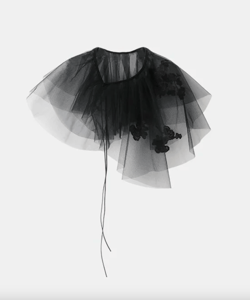 MARGE / Lace embroidery collar (black) | Tou 