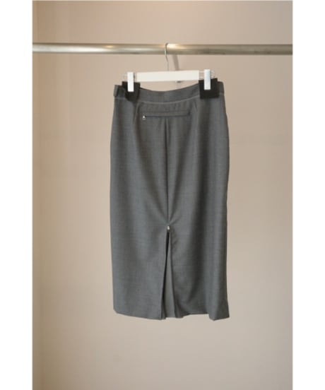 FUMIKA_UCHIDA "Zipped Bsck Slit Midi Skirt" Middle grey / 38