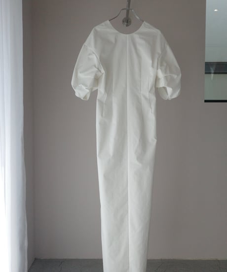 MARGE / Twill tuck sleeve gown (off white)