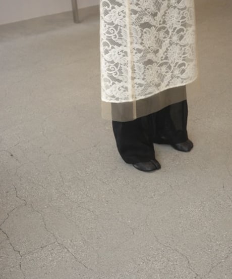 MARGE "Lace layered skirt" beige