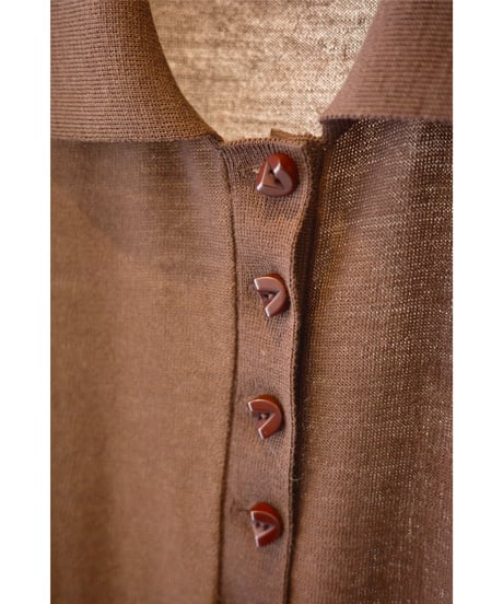 FUMIKA_UCHIDA "Knitted polo cardigan" brown