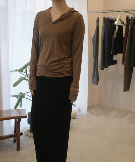 MALU “CLAIRE” Skipper collar long sleeve / brown