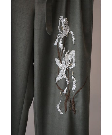 MARGE "Wool sequin-embellished belted trousers"