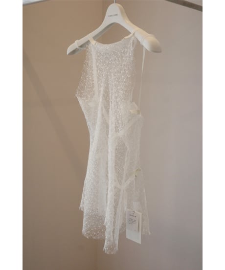 FUMIKA_UCHIDA "Dots Emb. tulle bib top" off white