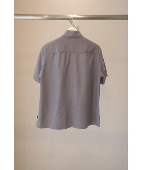 FUMIKA_UCHIDA “Chambray short sleeve shirt” mauve grey