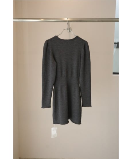 FUMIKA_UCHIDA "Rib Stitch U-neck Underwear" top charcoal