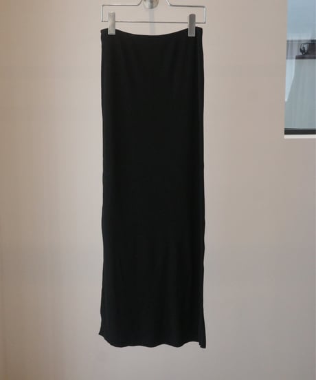 MALU “CRUZ” Rib long skirt / black