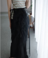 MARGE "Tulle decorative wrap skirt" black