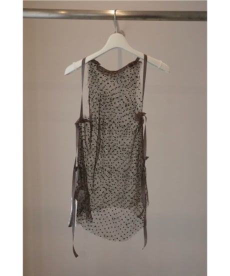 FUMIKA_UCHIDA "Dots Emb. tulle bib top" copper