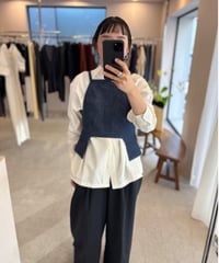 FUMIKA_UCHIDA　"NEPPED DENIM SQUARE-NECK TOP”
