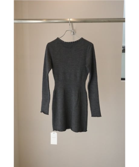 FUMIKA_UCHIDA "Rib Stitch Henley-neck Underwear" Top charcoal