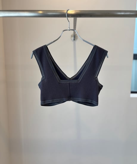 FUMIKA_UCHIDA "EYLET RIB STITCH BRA TOP" (OFF WHITE / CHARCOAL)