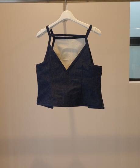 FUMIKA_UCHIDA　"NEPPED DENIM SQUARE-NECK TOP”