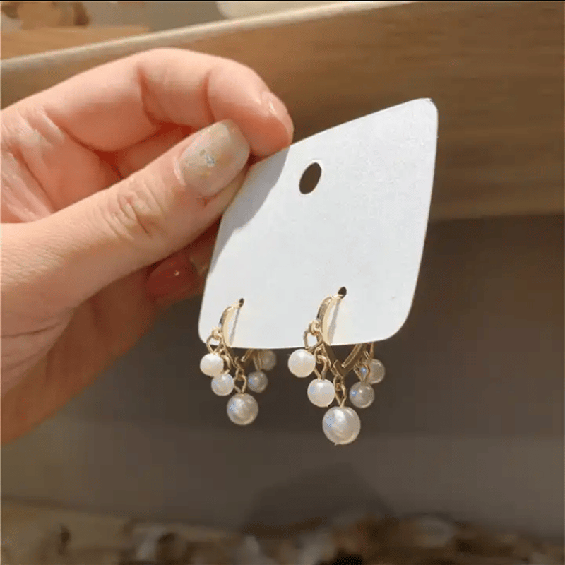 MFP01】揺れるシンプルなパールのフープピアス | minimini Jewelry