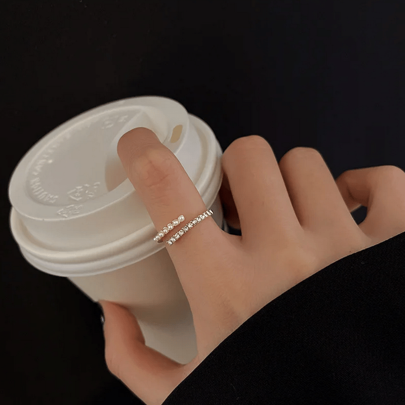 MR15】大人可愛いダイヤ＆パールのフォークリング | minimini Jewelry