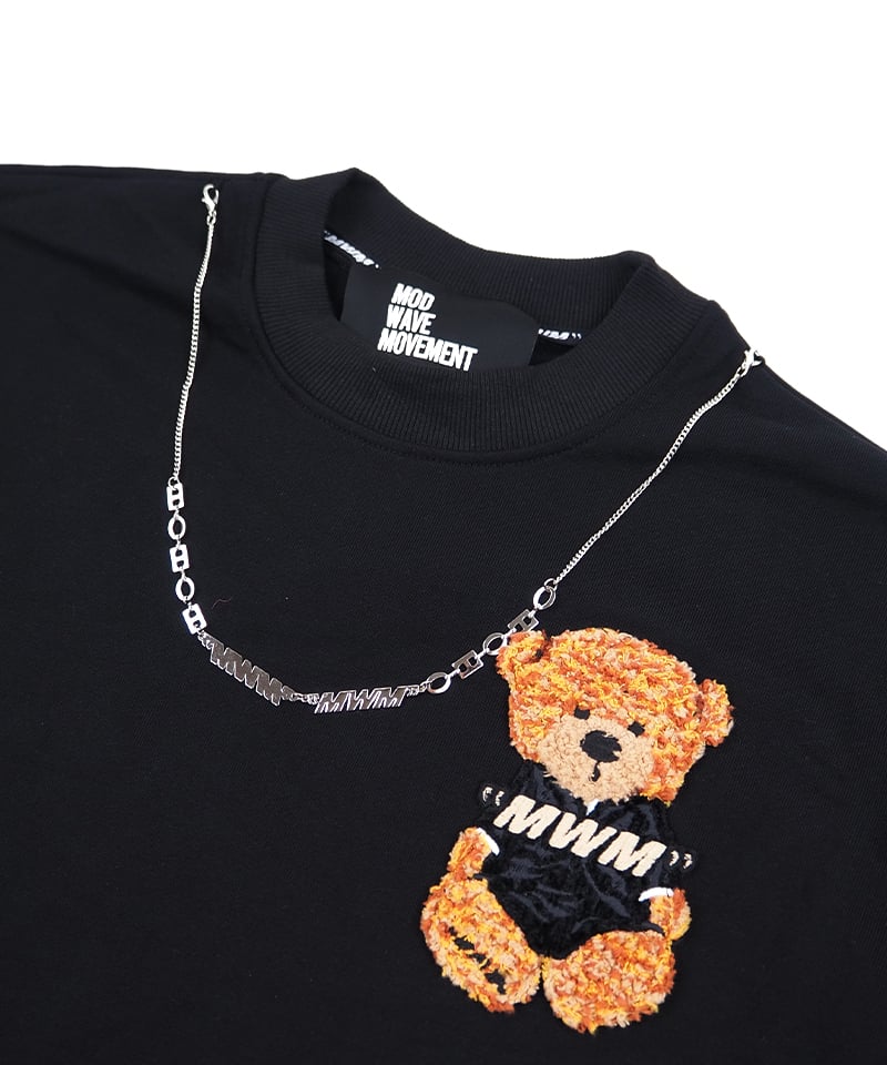 MWM】Embroidered patches Teddy Sweatshirt BLACK