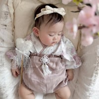 ペールガーデン 花柄 ✖︎グレイッシュピンク　フリルかぼちゃパンツ袴　or  フリルパンツ袴　60〜120size