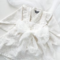 薔薇生地✖︎マーガレット生地　フリル　エプロンワンピース袴　60〜120size