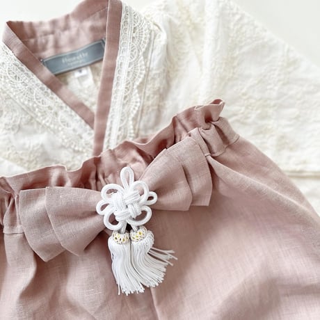 薔薇生地✖︎グレイッシュピンク　フリルかぼちゃパンツ袴　60〜120size