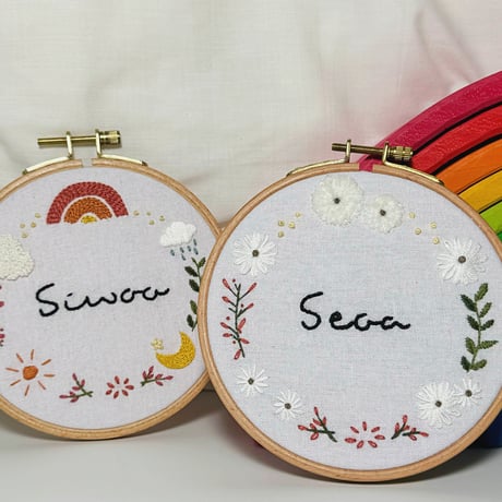 デザイン２種類　お名前刺繍ボード