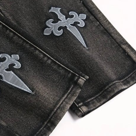 clash denim skinny