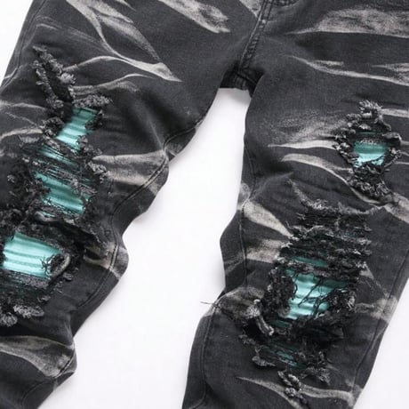 clash denim skinny