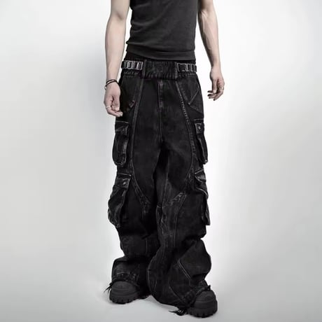 wide cargo denim
