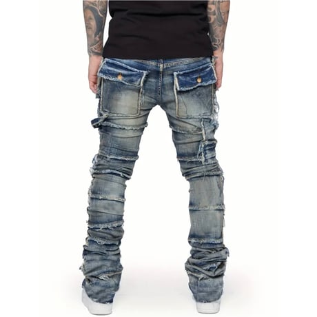 clash denim skinny