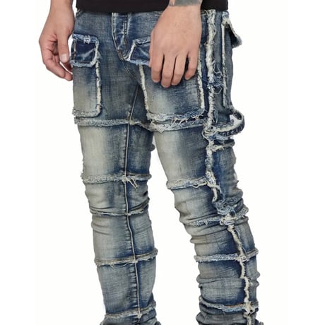 clash denim skinny