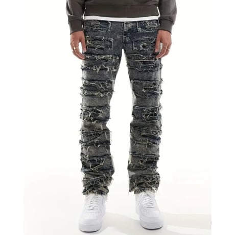 clash denim jeans